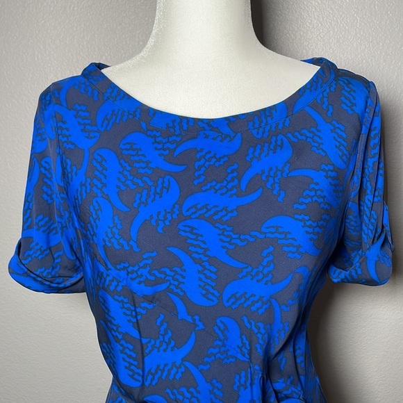 Diane von Furstenberg Leron Silk Georgette Tie Sleeve sheath dress size 6 - Picture 7 of 15